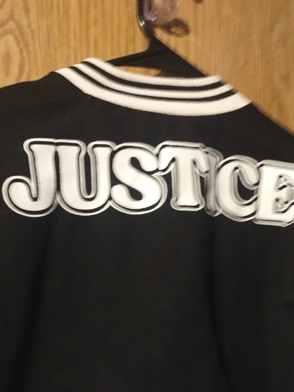Justice Black and White Peanuts Varsity Jacket